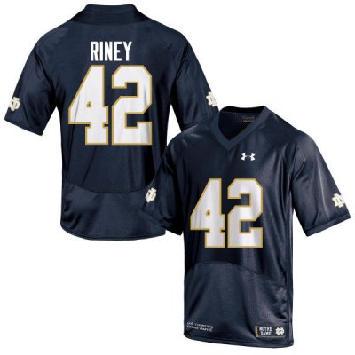 Notre Dame Fighting Irish Men's Jeff Riney #42 Navy Blue Under Armour Authentic Stitched College NCAA Football Jersey XNG6199YI